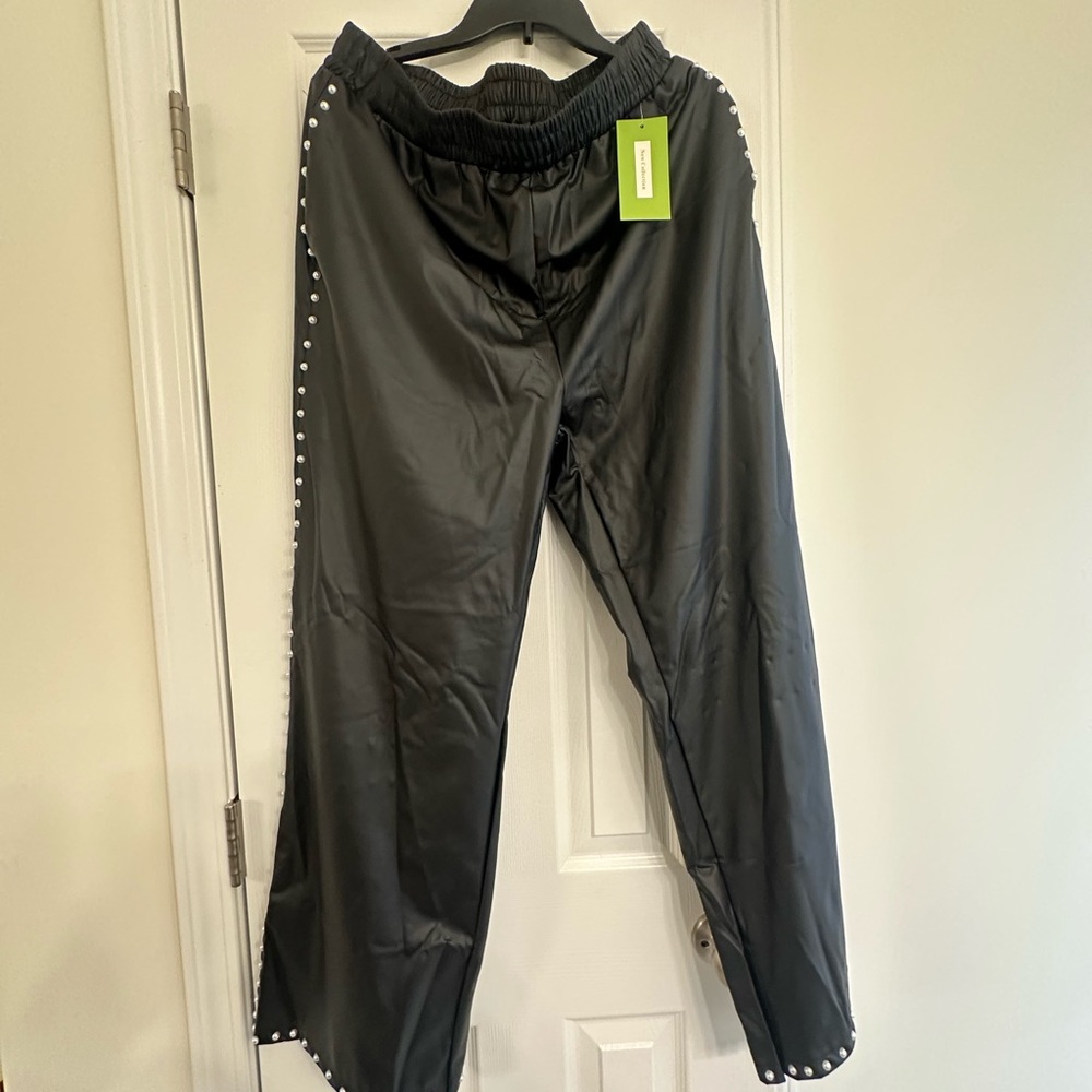 Black Pants with White Studs